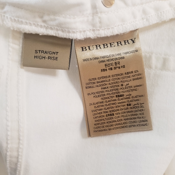BURBERRY ⚡Like NEW⚡ Straight High-Rise Button Fly White Jeans Size 31 - Picture 14 of 15